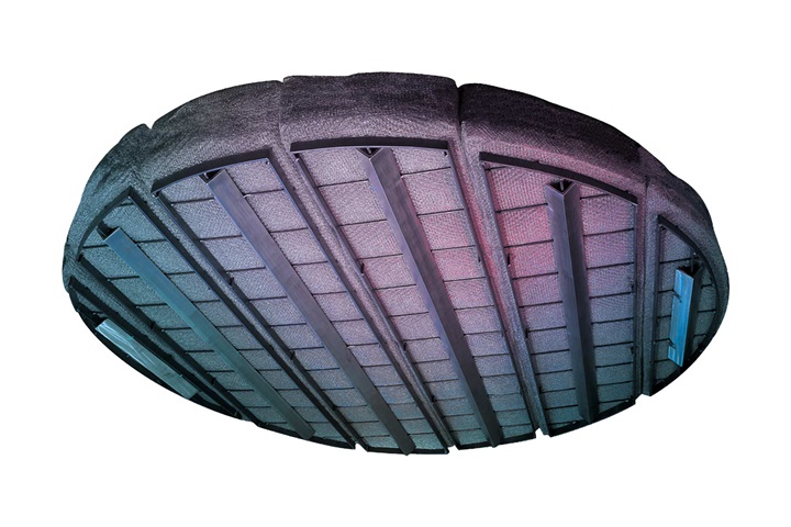 Graphic of KnitMesh V-Mister™ showing the extraction of liquid drops from a gas stream
